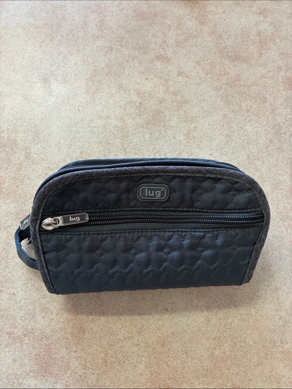 Lug Quilted Grey Travel Jewelry Organizer Cosmetic Wristlet Pouch